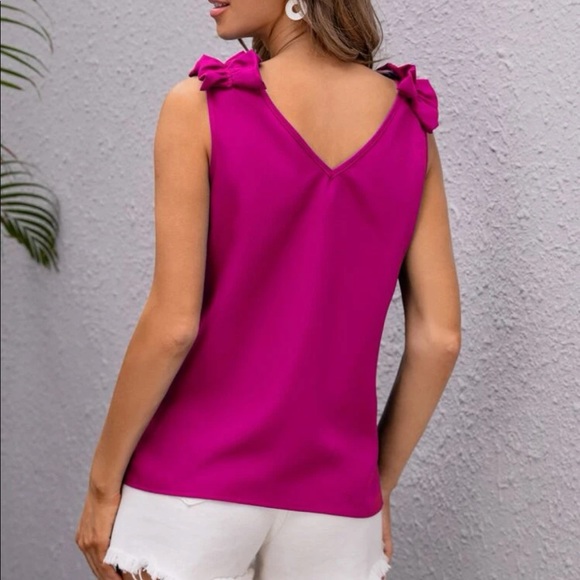 Boho pink ruffle shoulder blouse - Picture 8 of 15
